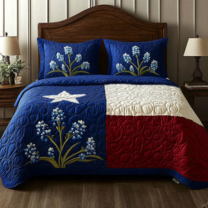 Colcha Acolchada 3 Piezas — Orgullo de Texas