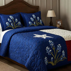 Colcha Acolchada 3 Piezas — Orgullo de Texas