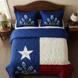 Colcha Acolchada 3 Piezas — Orgullo de Texas