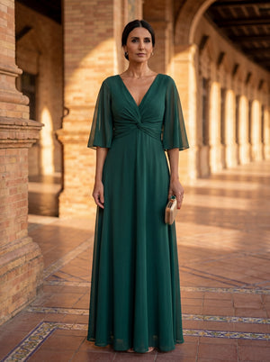Vestido Tarsila · De chiffon con escote en V