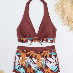 Bikini Yara · Top halter y short de talle medio
