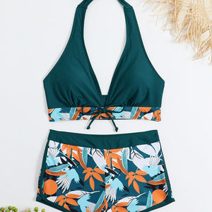 Bikini Yara · Top halter y short de talle medio