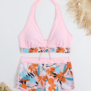 Bikini Yara · Top halter y short de talle medio