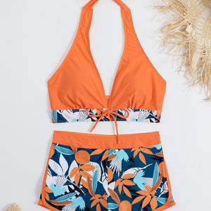 Bikini Yara · Top halter y short de talle medio
