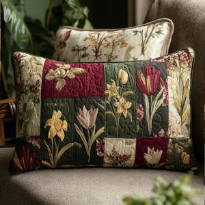 Funda de Cojín Acolchada — Sueños de Flores Silvestres