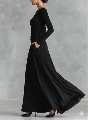 Vestido Bibiana · Largo con escote barco
