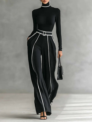 Conjunto Genoveva · Top de cuello alto y pantalón ancho