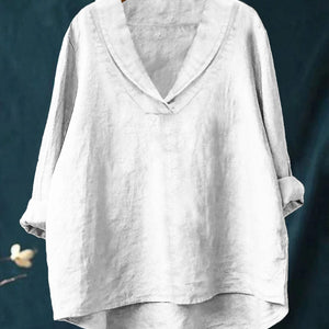 Blusa Herminia · De lino con estampado de verano