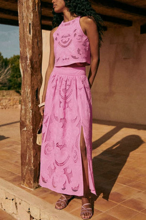 Conjunto Telma · Rosa de encaje