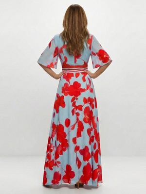 Vestido Julieta · Maxi floral con escote en V