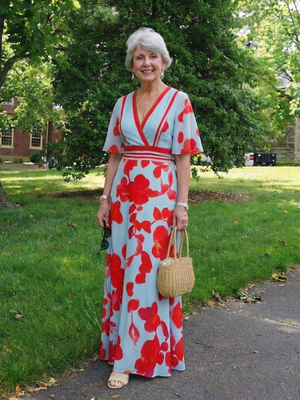 Vestido Julieta · Maxi floral con escote en V