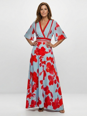 Vestido Julieta · Maxi floral con escote en V