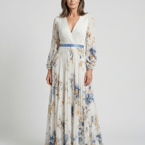 Vestido Claudia · Maxi floral de manga larga