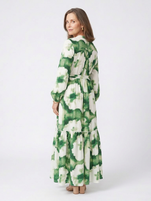 Vestido Virginia · Maxi de manga larga con cintura anudada