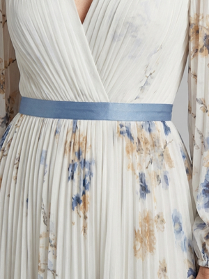Vestido Claudia · Maxi floral de manga larga
