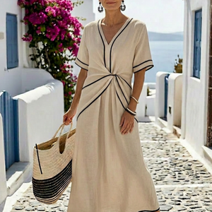 Vestido Aída · Midi de cintura fruncida