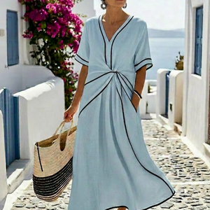 Vestido Aída · Midi de cintura fruncida