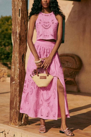 Conjunto Telma · Rosa de encaje