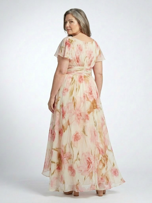 Vestido Rosalía · Maxi floral con escote en V