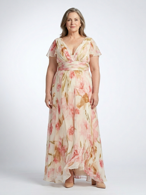 Vestido Rosalía · Maxi floral con escote en V