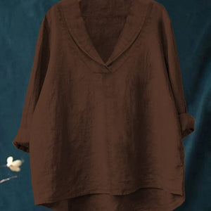 Blusa Herminia · De lino con estampado de verano