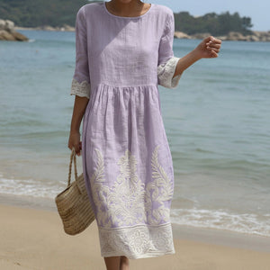 Vestido Lucero · Maxi de cuello redondo