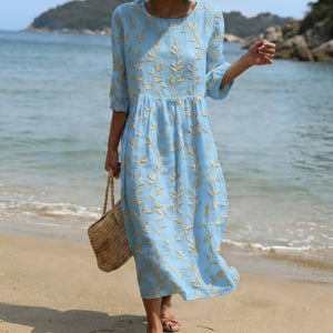 Vestido Fabiola · Midi de cuello redondo