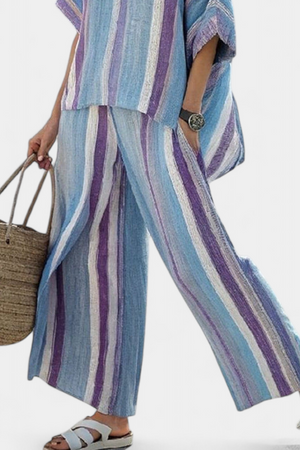 Conjunto Flor · Listras malva