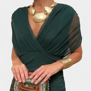 Vestido Idoia · Floral largo con escote en V