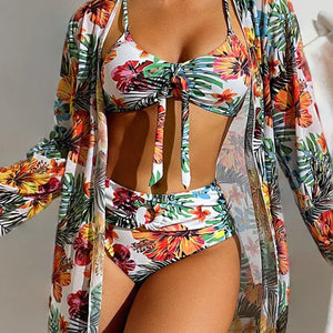 Bikini Samoa · Tropical con kimono a juego