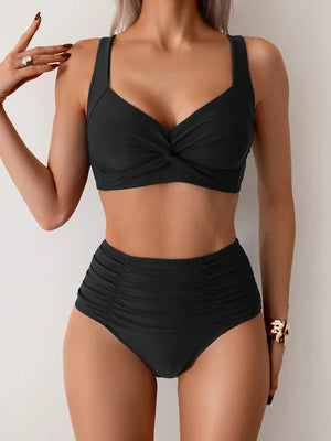 Bikini Abril · De talle alto con top cruzado