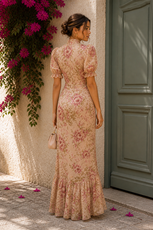 Vestido Sabina · Floral de acuarela