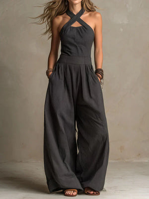 Mono Zenaida · Halter con escote cruzado