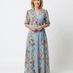 Vestido Laura · Maxi floral cruzado