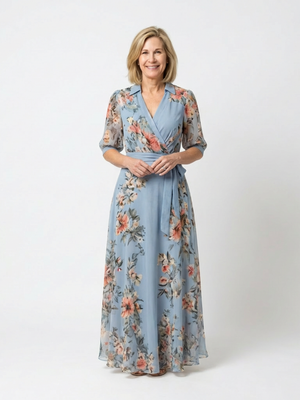 Vestido Laura · Maxi floral cruzado