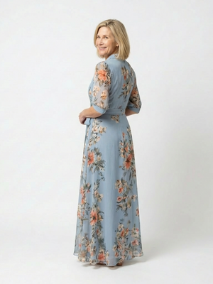 Vestido Laura · Maxi floral cruzado