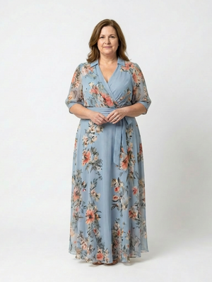 Vestido Laura · Maxi floral cruzado