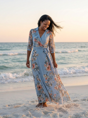 Vestido Laura · Maxi floral cruzado