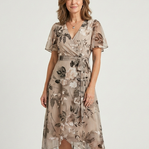 Vestido Marcela · Midi de estampado abstracto