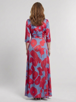 Vestido Magdalena · Maxi floral de manga francesa