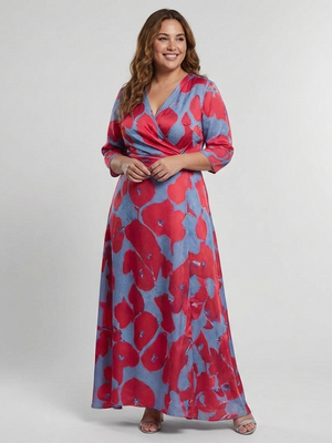 Vestido Magdalena · Maxi floral de manga francesa