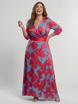 Vestido Magdalena · Maxi floral de manga francesa