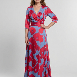 Vestido Magdalena · Maxi floral de manga francesa
